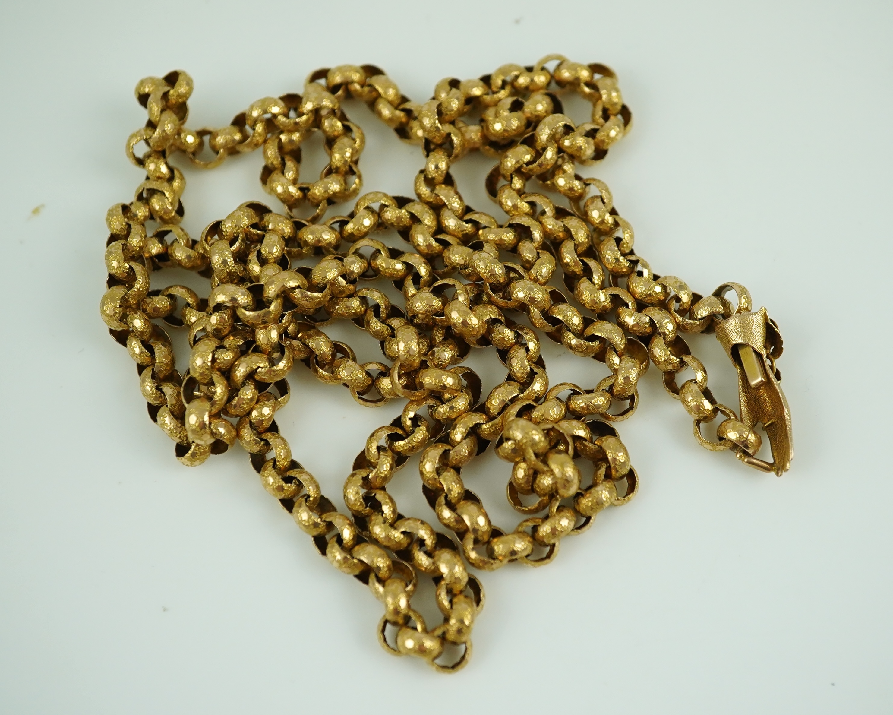 An attractive Georgian gold long guard chain, early 19th century